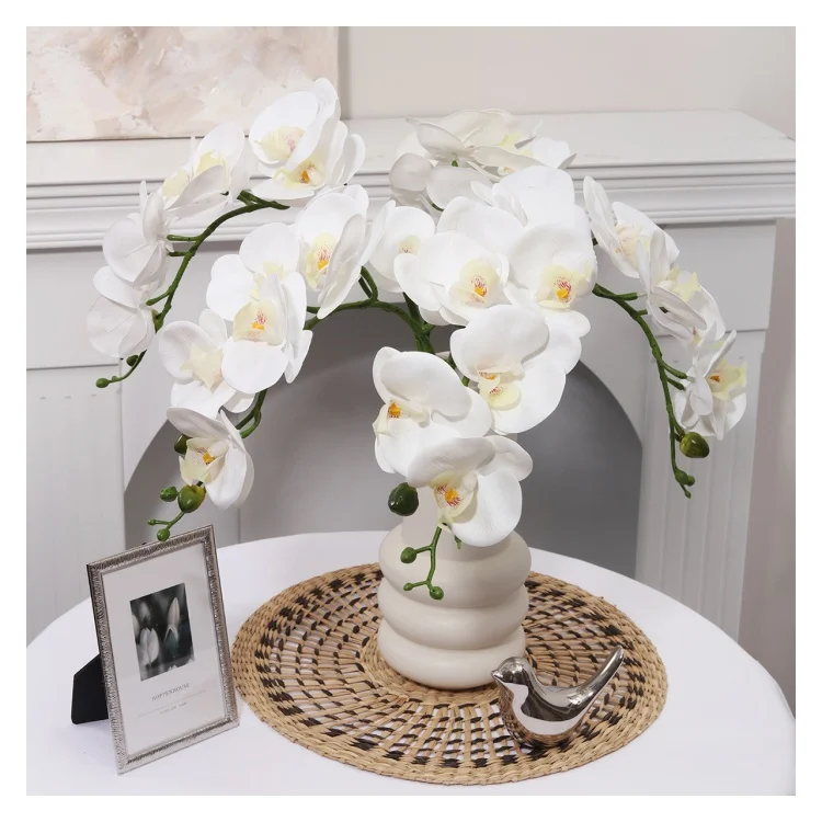LM0307 Hot Selling 90cmSingle Artificial Phalaenopsis Tabletop Flower Vase Arrangement For Wedding Party Decor
