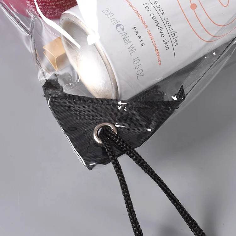 wholesale customized clear transparent pvc plastic promotional private label backpack clear pvc drawstring bag