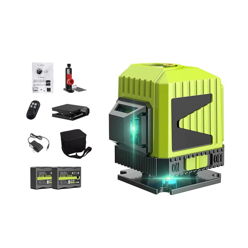 Настраиваемый многоцелевой 3D поперечный линейный зеленый лазерный нивелир оборудование простой в использовании зеленый луч 360 Вращающийся лазерный уровень комбинированный набор