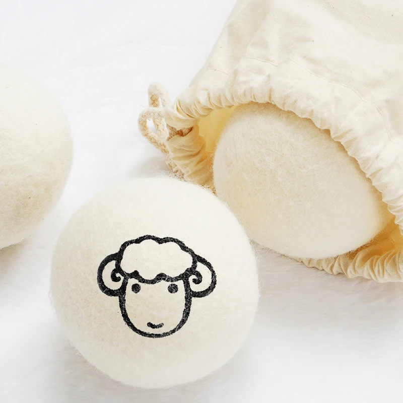 Customized 100% Organic New Zealand Reusable Natural Fabric Softener Healthy Felt Laundry Wool Dryer Balls
