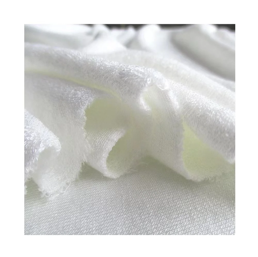 Anti-microbial bamboo fiber polyester single terry knitted fabric for towel can custom color