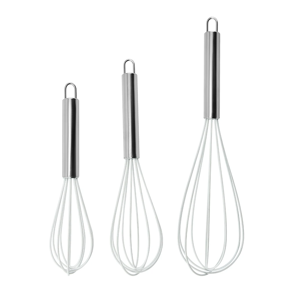Hot sale 10 inch hand whisk mixer food grade silicone egg whisk baking beaters kitchen cooking tools
