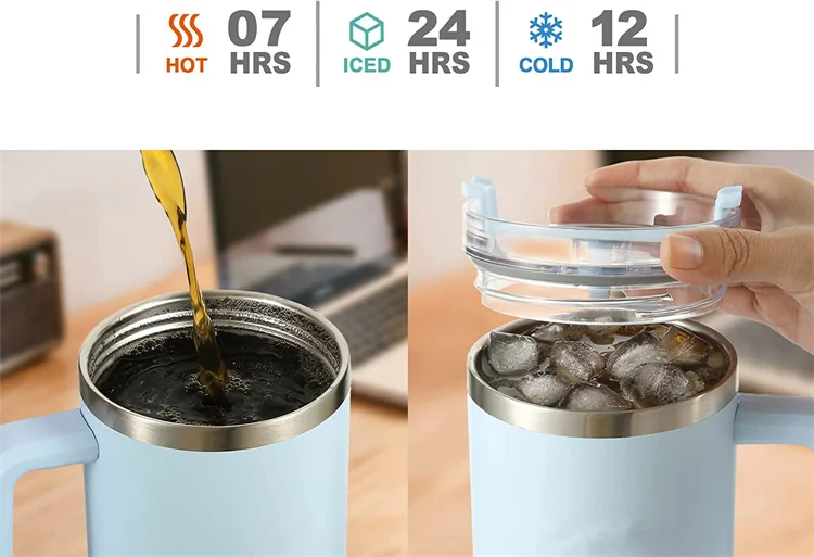 40oz Stainless Steel Thermos Bottle Portable Tea Coffee Mug with Straw Insulation Thermal Cup Car Insulated Cold Drinking Cups