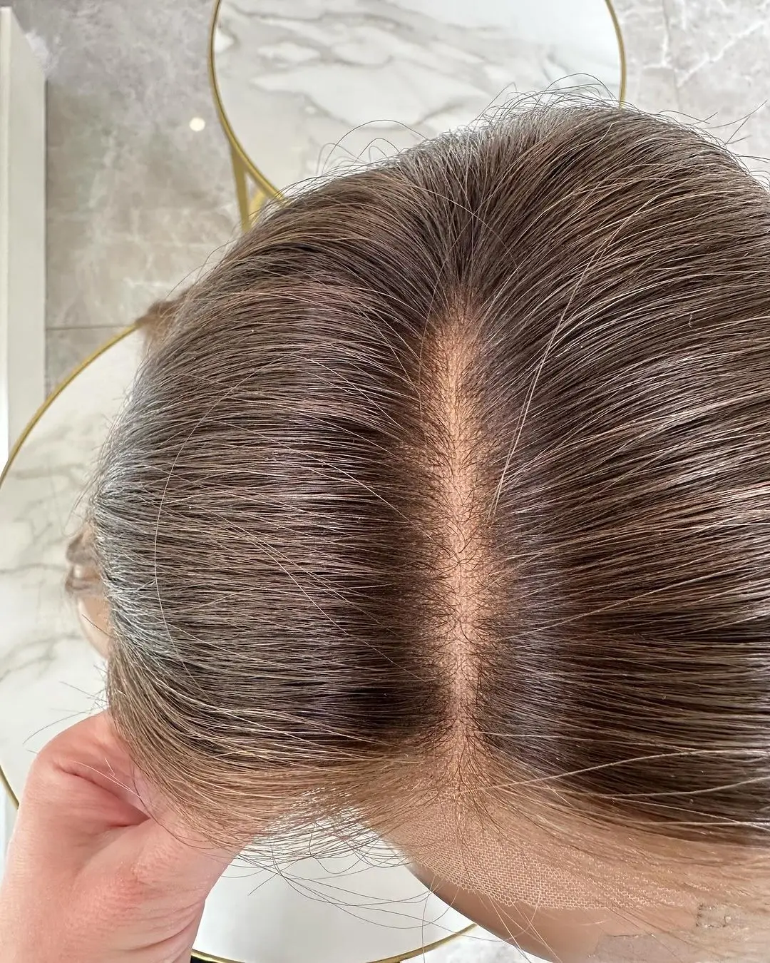 Dark Brown Color Raw Virgin Hair Wigs Kosher Jewish Wig Small Knots High Density Double Drawn Lace Frontal Silky Straight Hair