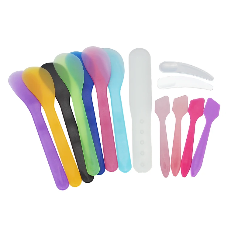 Wholesale Colorful Beauty Tool Custom Logo DIY Face Mask Brush Spatula Set Plastic Mini Facial Cosmetic Spatula