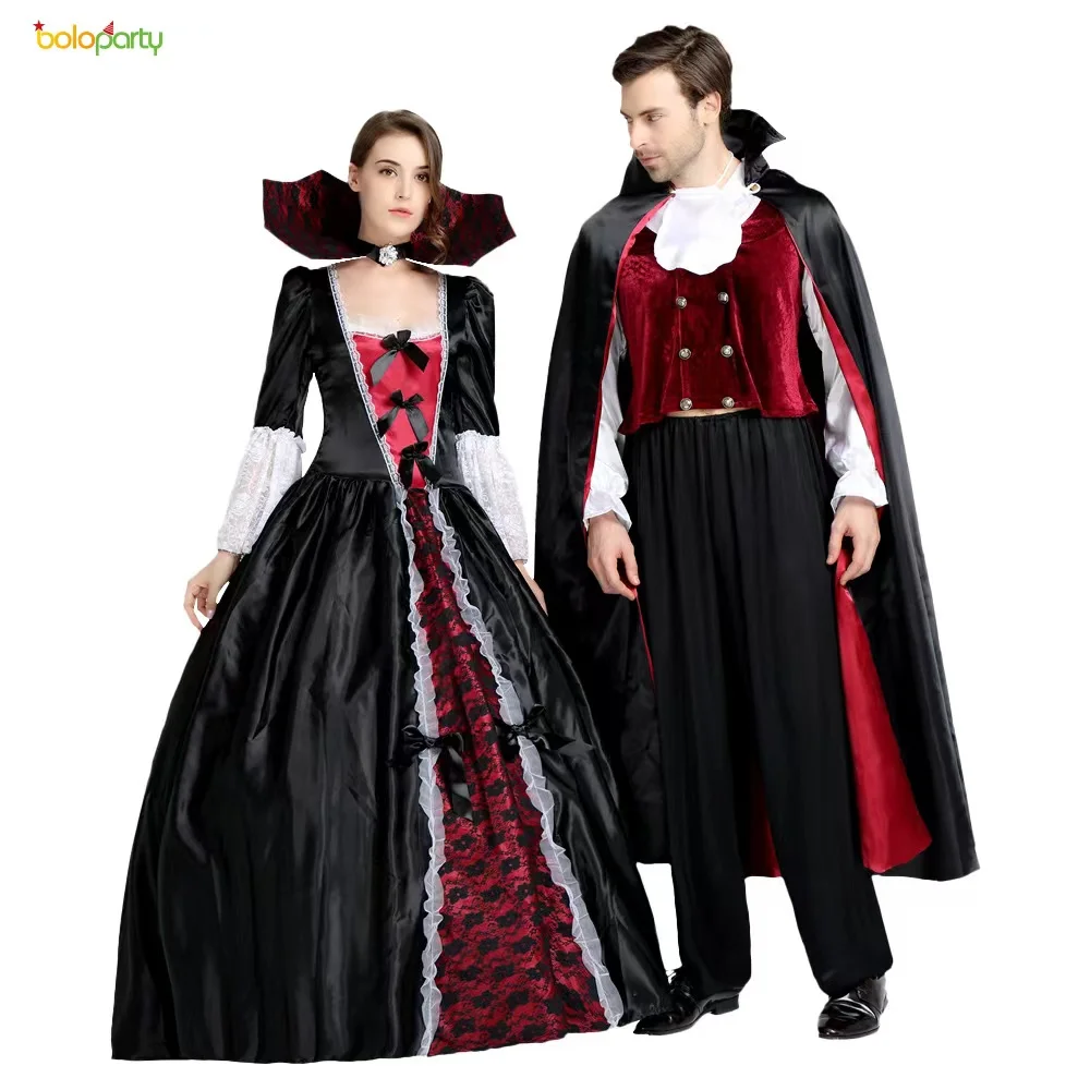 Deluxe Men Halloween Dracula Vampire Cosplay Costumes Long Cloak Fancy Devil Outfit