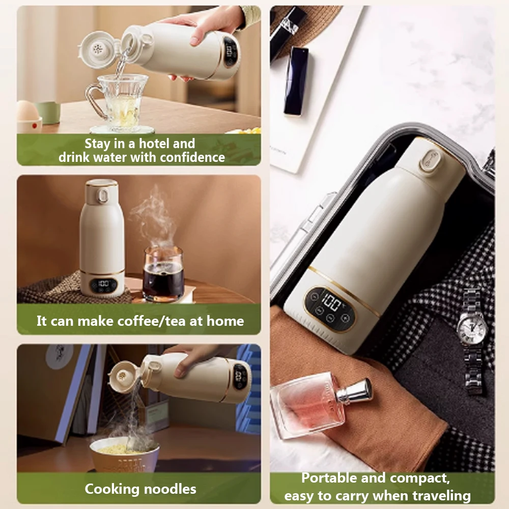 100℃ Electrico mini Tea Kettle Portable Hot Water Bottle Electric Travel Smart Kettle Portable Baby Milk Warmer with Thermos
