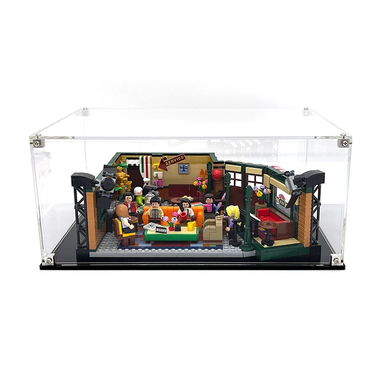 JERY 2023 Hot Sale Base Plexiglass Clear Acrylic Display Box Custom Colors Acrylic Le go Model Display Storage Box
