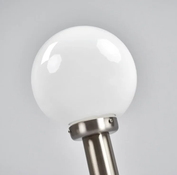 outdoor stainless steel globe shape glass shade e27 lawn light for garden