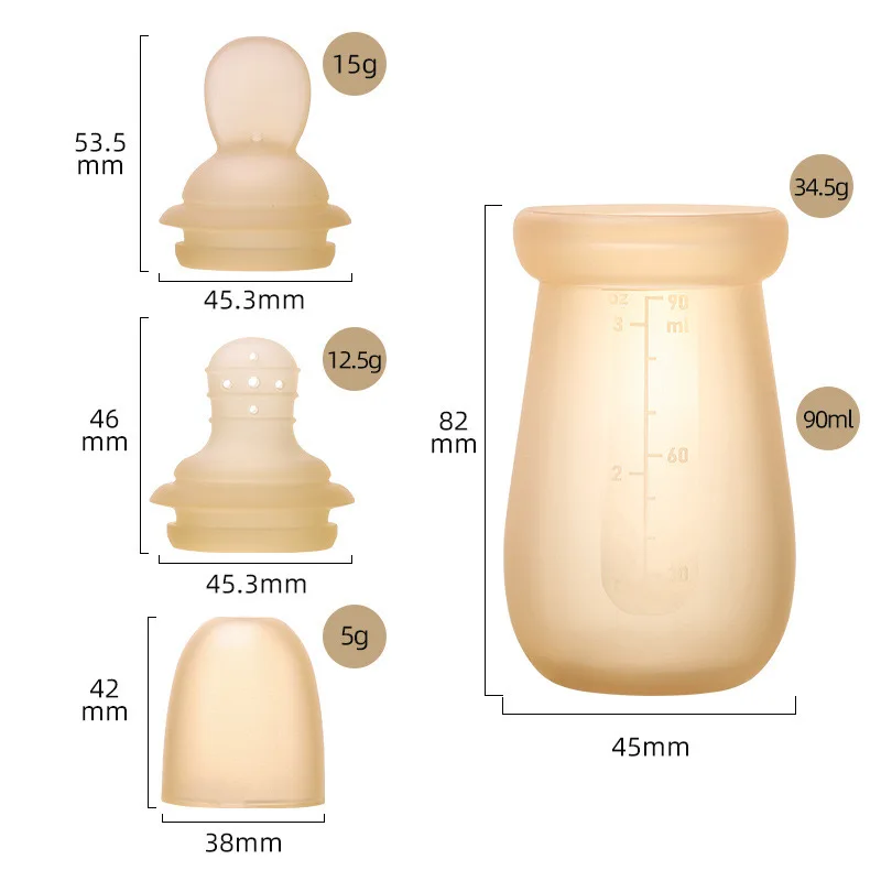 Baby fruit feeder bottle 2 in 1 Liquid Food Grade Silicone Baby Feeding Spoon and Bottle Squeezed Set baby fresh fruit feeder