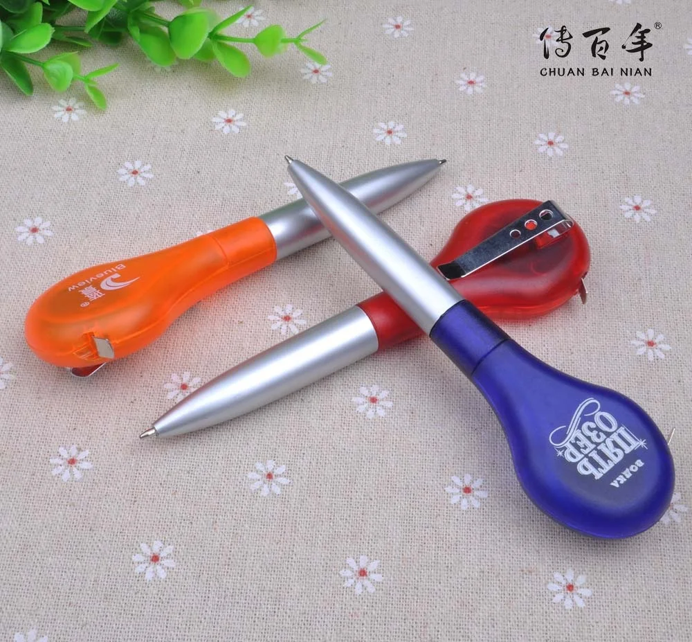 New design promotional ballpoint pen with steel ruler