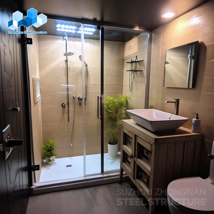 Zhongnan Detachable Custom 20ft 40ft luxury home portable hotel office prefabricated houses 2 3 bedroom tiny container houses