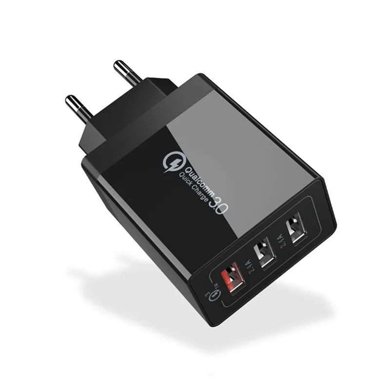 
QC3.0 fast charging head three-terminal USB port European standard qc3.0 fast charging adapter Qualcomm 