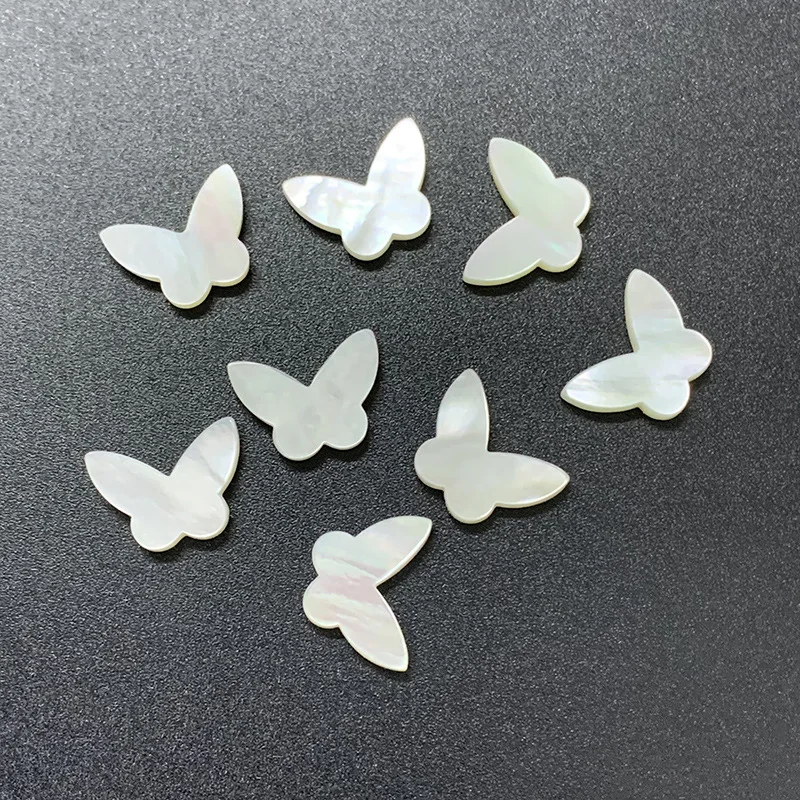 Wholesale Price Natural White MOP Double Flat Back Red Agate Butterfly Shaped M.O.P. for Jewelry