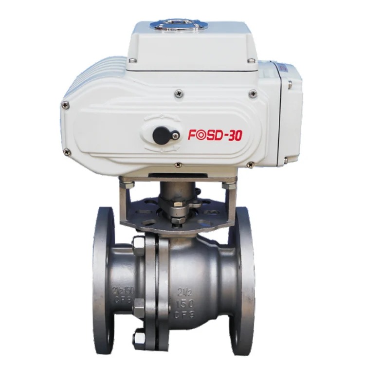 On-Off Type Electric Flange  Ball Valve DN15 PN16 Custom Logo Flange Ball Valve With Electric Actuator DN15- DN200