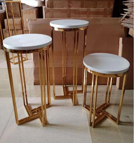 hexagonal shape stand Wedding Backdrop Design Stainless Steel Gold Arch Backdrop Party Frame 230118