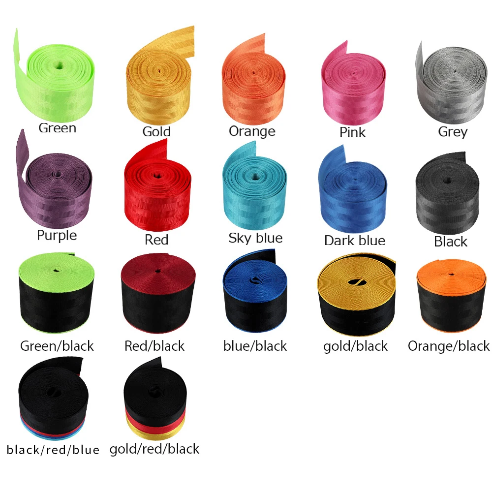 Hot sale High Quality Resilient Color fabric Strap Car Safety Belts Racing Seat Belt pregnancy safety belt for Universal car