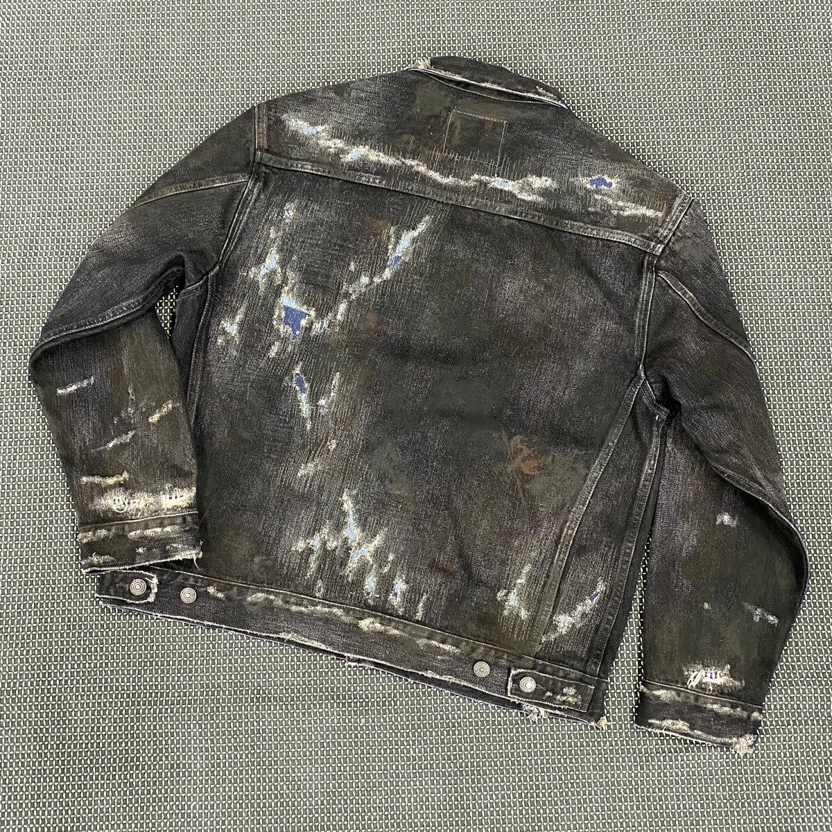 OEM High quality brand logo top model vintage washed custom mens selvedge denim jeans jacket