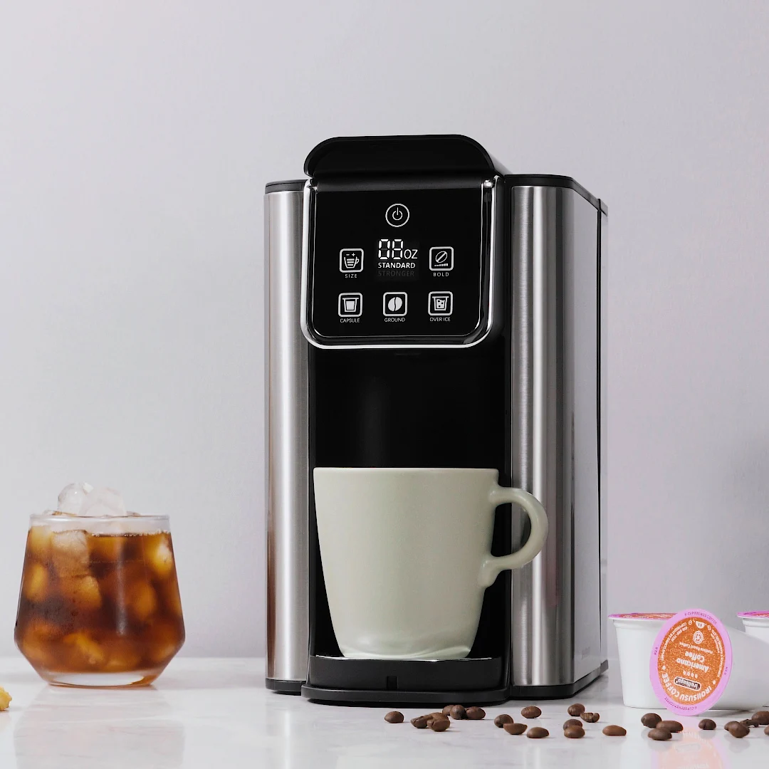Coffee Maker Hot Iced Coffee Machine for K-Cup Pods & Ground Coffee 6 to 14 oz Brew Sizes 50 oz Removable Water Tank