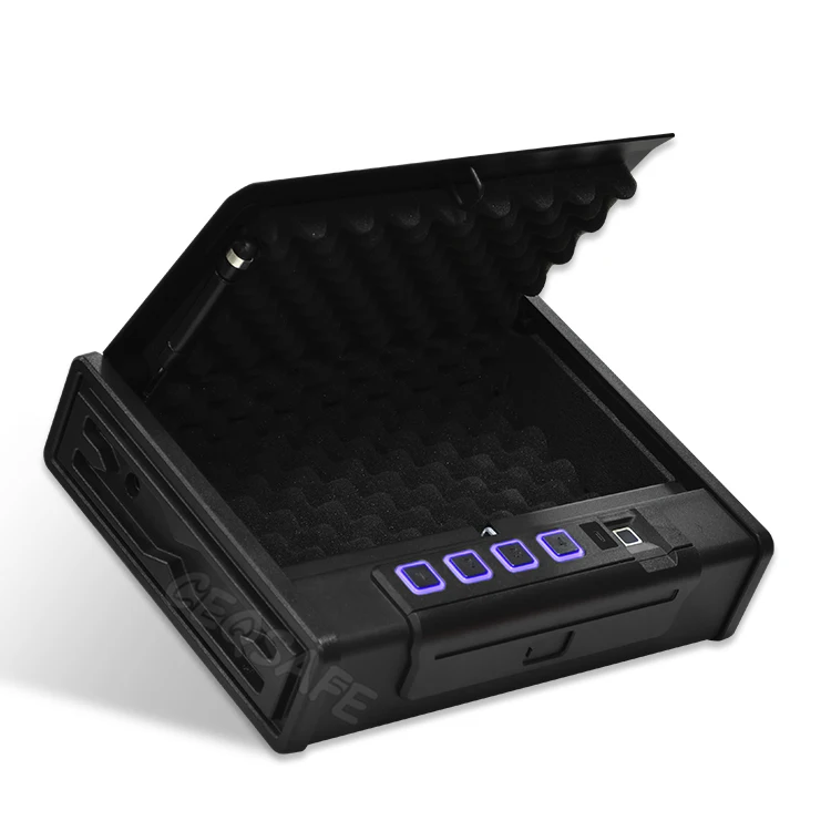 Электронный цифровой Сейф CEQSAFE с Биометрическим ключом, сейф для пистолета со сканером отпечатков пальцев
