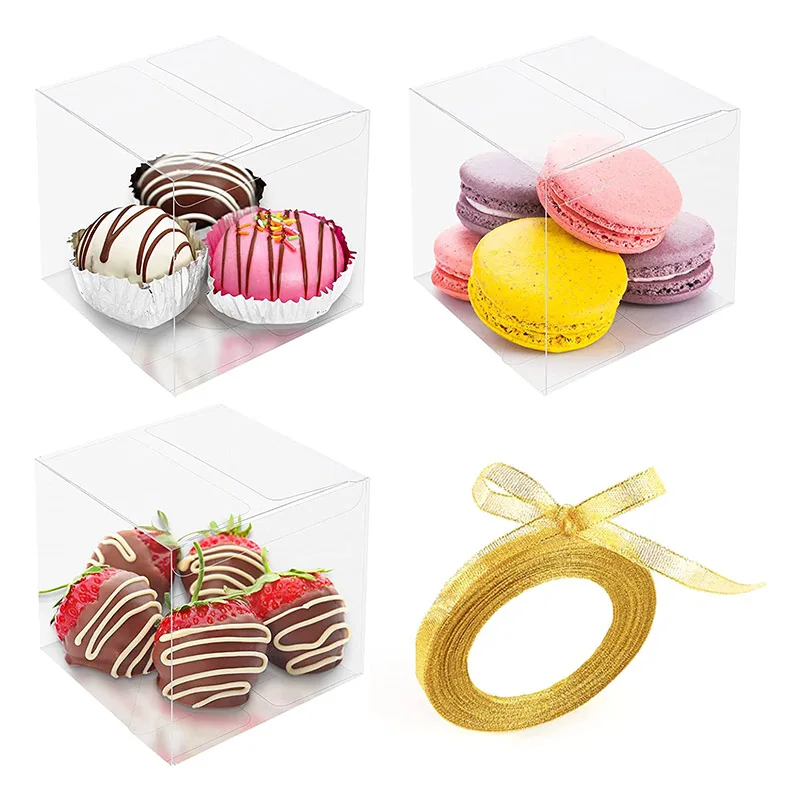 Acetate Box Packaging Clear Plastic PVC PET PP Display Custom Design Transparent Cube Box for Treat Candy