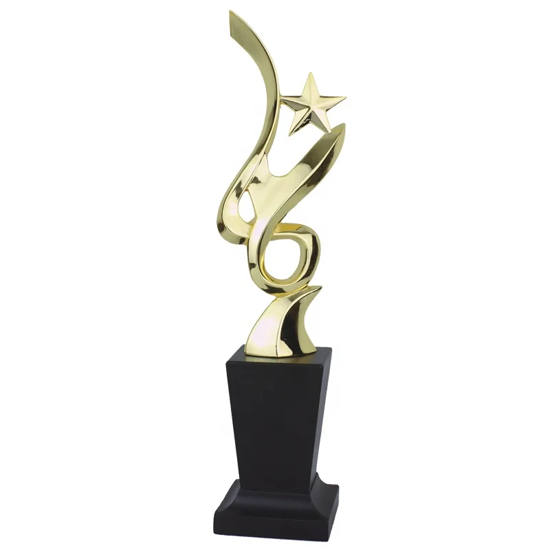 Wholesale star shape plastic base customized grammy award trophy with gold foil