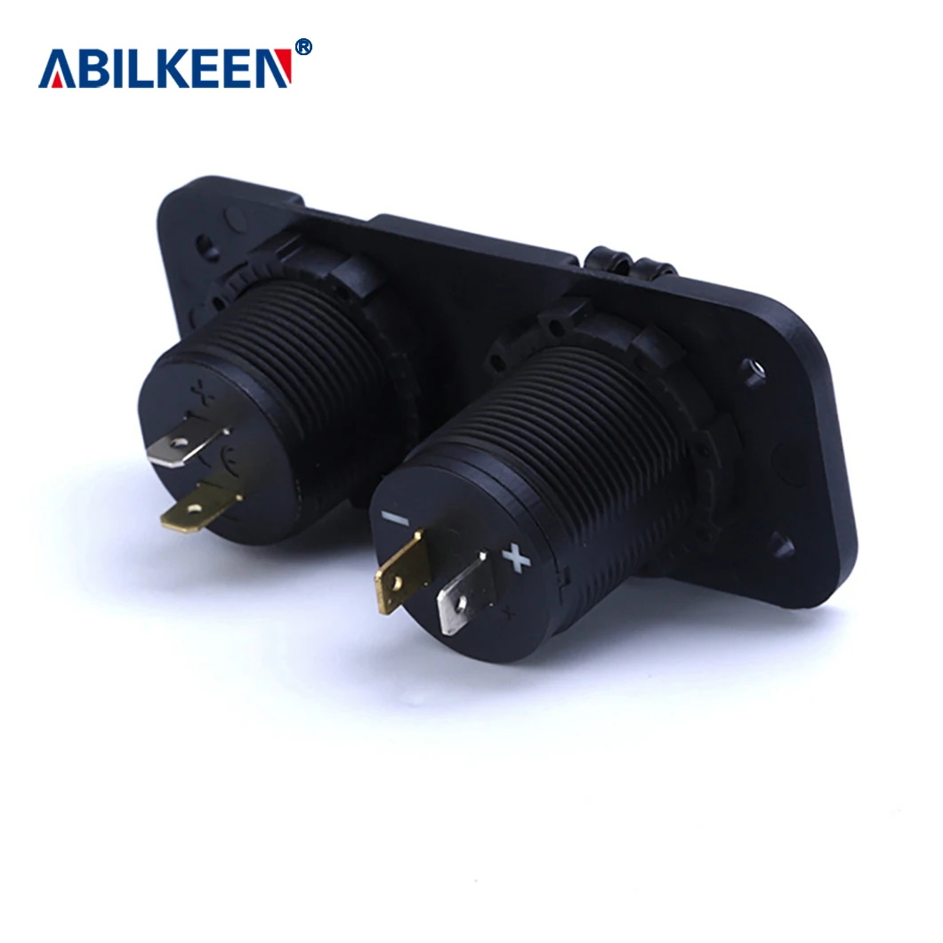 Universal Mounting 4.2A Dual Port USB socket Charger 12-24V BLUE/GREEN/RED LED for Car Boat Motorcycle