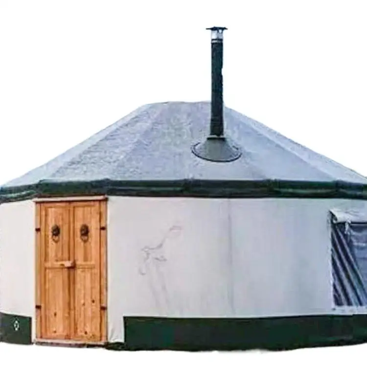 Heavy Duty Eco Tenda House Shaped Permanent Wooden Yurt Out Door Lodge Glamping Beach Tourist Resort Luxury Hotel Safari Tent