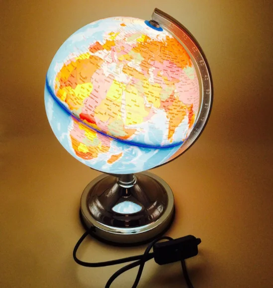 
Diameter 20cm English version metal base lamp map globe 