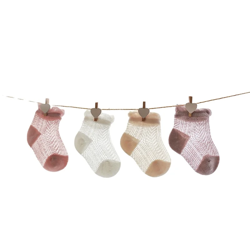 Baby socks summer new ultra-thin mesh breathable ice silk boneless loose mouth socks newborn baby stockings children
