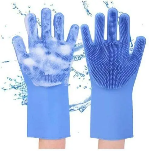
Food Grade Silicone Rubber Heat Resistant Magic Scrubber Household Washing Cleaning Dishwashing Gloves 