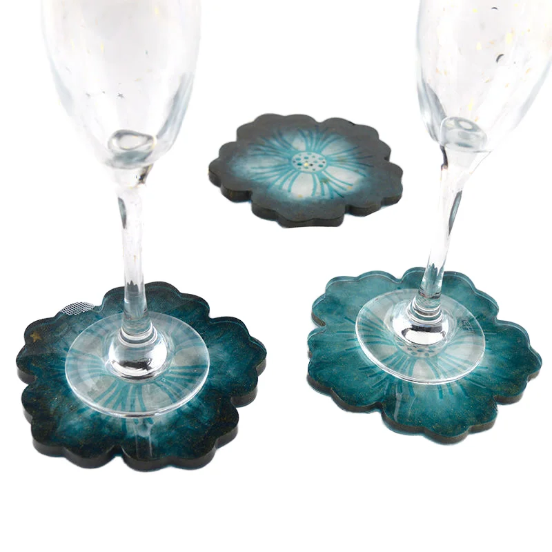 Flower Shape Silicone Resin Cup Mat Molds DIY Custom Sakura Coaster Silicon Moulds