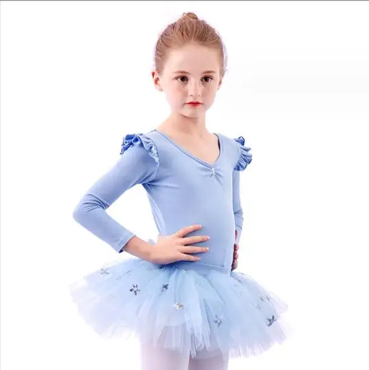 High Quality Cheap Girls Long Sleeve Ballet Dress Children Leotards Dance Kids Leotards