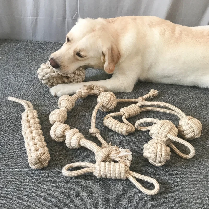Bulk haute Eco Natural Hemp no stuffing durable Cotton Rope Pet halloween Christmas aggressive dog tug chew toy set