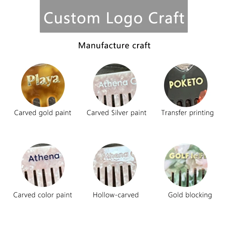 Large Size Cellulose Acetate Hair Comb Wide Tooth Korean Comb Custom Logo Anti-Static Acetate Hair Comb