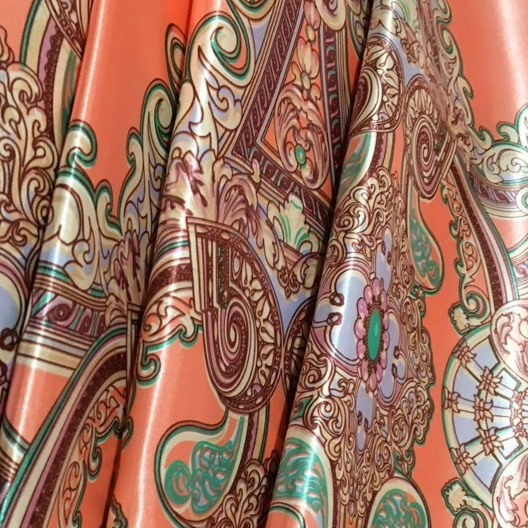 2021 New pattern China manufacturer polyester satin silk fabric for home textile
