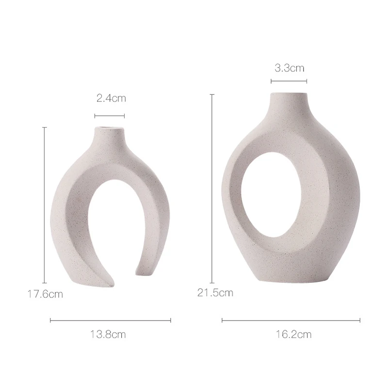 Modern Handmade Ceramic Snuggle Shape Vase ins Style Flower Decorative Vase for Home Room Table Decor