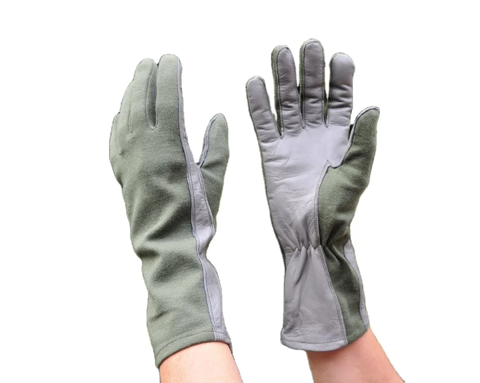 Green color Factory supply  nomex flight gloves pilot glove flight glove