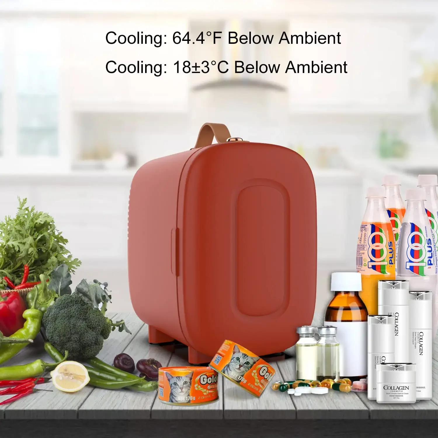 4 L/6 Can AC/DC Portable Thermoelectric Cooler and Warmer refrigerator  small mini fridge for Foods Bedroom Cosmetic