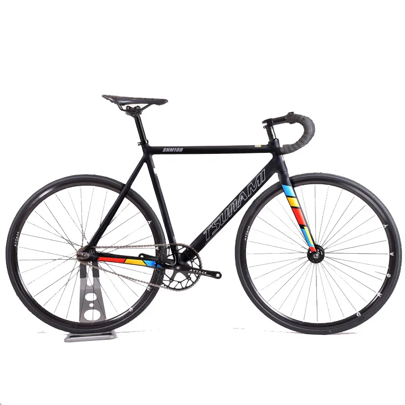 Фиксированная Шестерня для велосипеда TSUNAMI SNM100, рама из алюминиевого сплава, 49 см, 52 см, Односкоростной велосипедный трек с подшипником ступицы, V тормоза