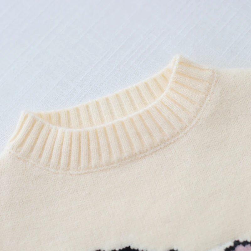 
Knitted lovely spring autumn 1-3 year old baby sweater wholesale cartoon design long sleeve baby girl sweater 