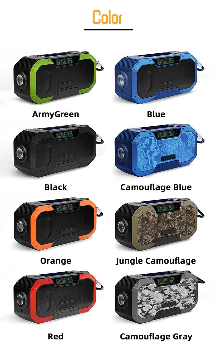  Emergency Receiver Android Universal Back Up Radio Vw Multifunction Radios With Manual Power /Solar Charge