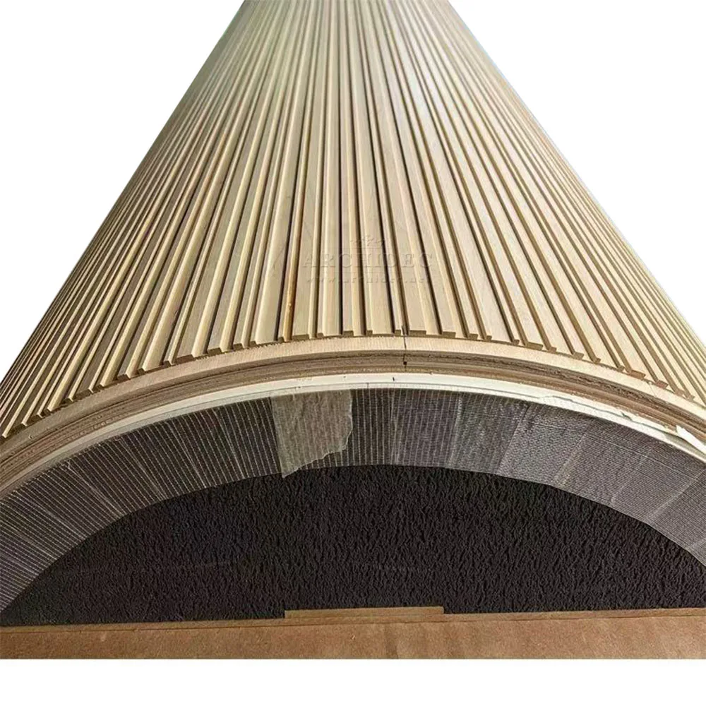 Big Size 2440*1220*6mm Furniture Decorative Water Mold Proof HDF CNC Machine Carved Flute Design Bendable Flexible 3d Panels