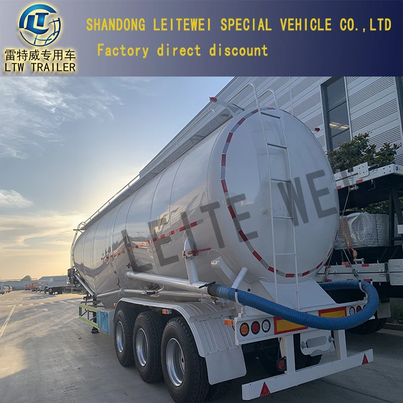 40cbm 45cbm 40 Ton Unloading Powder Material Transport Bulker Silo Carrier Bulk Cement Tank Semi Truck Trailer