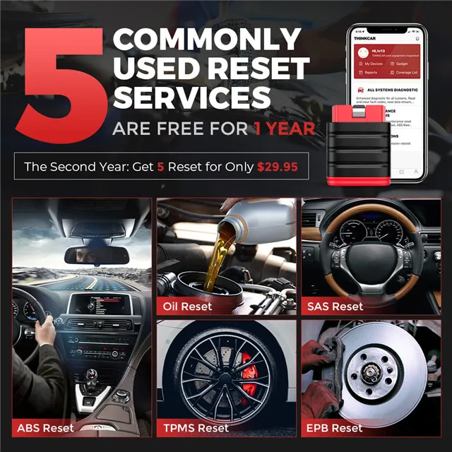 2023 Thinkcar Thinksafe OBD2 Scanner Full System Code Reader Scan 5 Reset OBD 2 Diagnostic Tools PK THINKCAR PRO