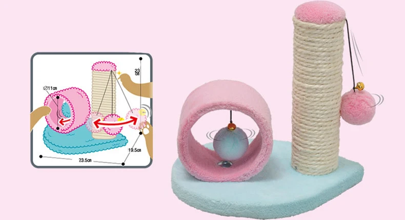 Wholesale Original Design Faux Fur Hemp Rope Cat Tree Scratch Post