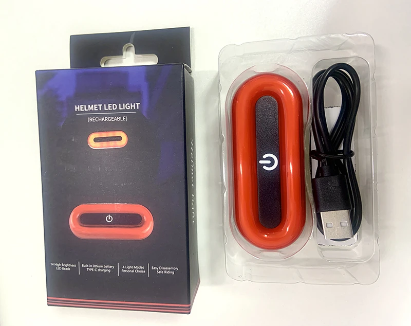 Smartgoor OEM open/half/full-face Bike helmet Type-C Rechargeable 14 lamp beads highlight led Bicycle helmet light