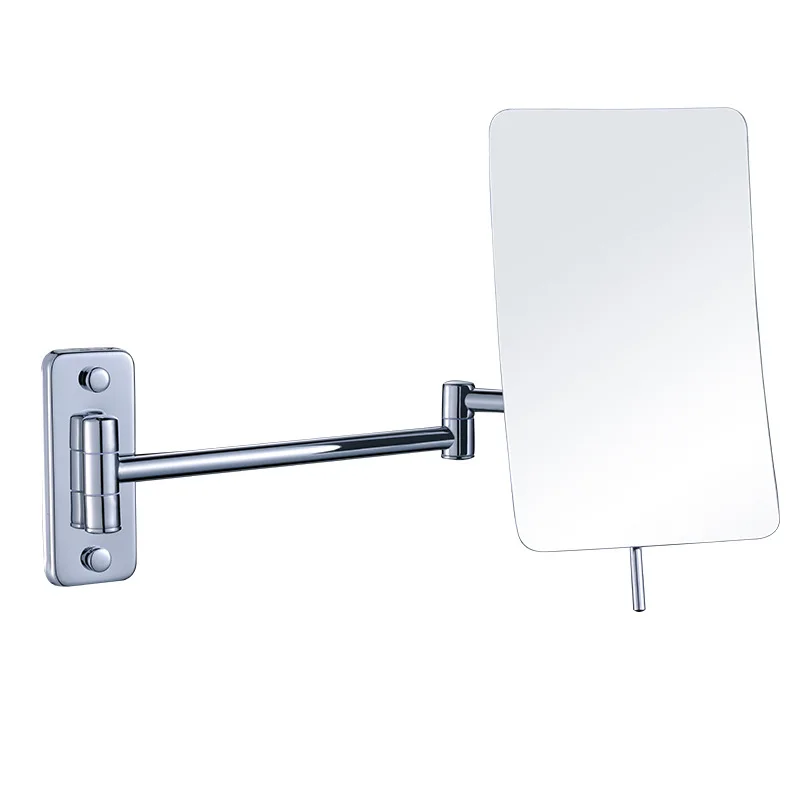 Хромированное зеркало для бритья для ванной комнаты, складное зеркало для макияжа с 3-кратным увеличением и поворотным удлинением для отеля