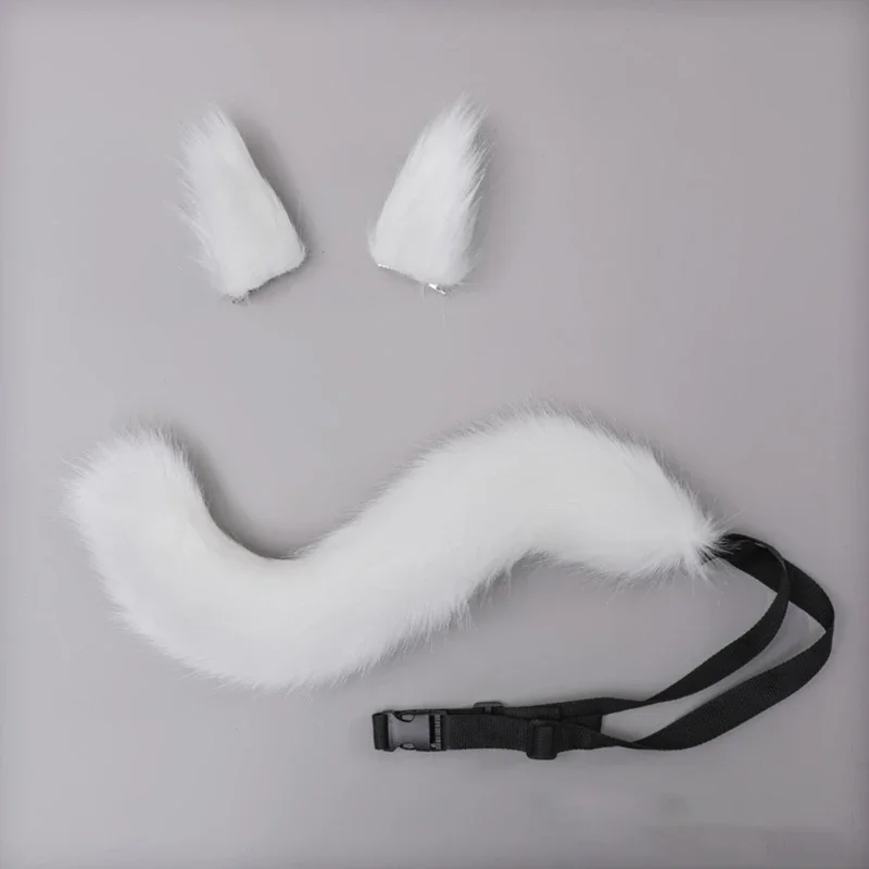 Wolf Fox Ears Tail Adjustable Belt Furry Animal Headband Cosplay Props