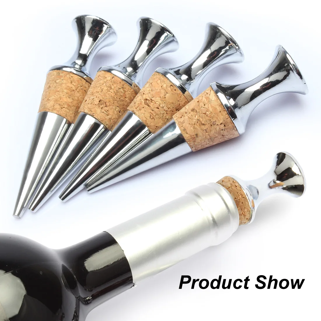 Factory Profesional in customCustom Zinc Alloy wine bottle stopper metal cork , Hand Craft Wood Glass Bottle Wine Cork lids